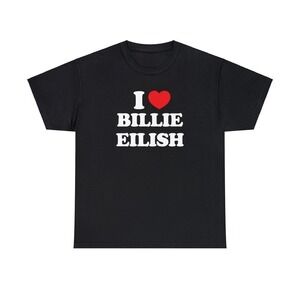 I Love Billie Eilish Pop Music Fan Heavy Cotton T-Shirt